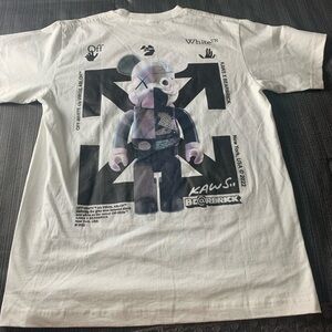 OffWhite Bear Brick Caravaggio Arrows KAWS Oversized Tee Top T-shirt White Black